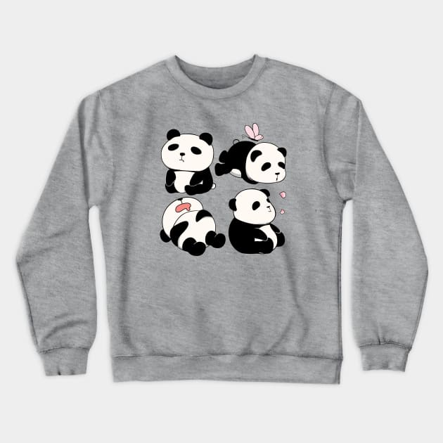 Cute Chubby Panda Bears Crewneck Sweatshirt by ThyShirtProject - Affiliate